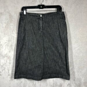 Piazza Sempione Denim Pencil Skirt Size 44 Dark Grey Stretch Italian Made Y2K